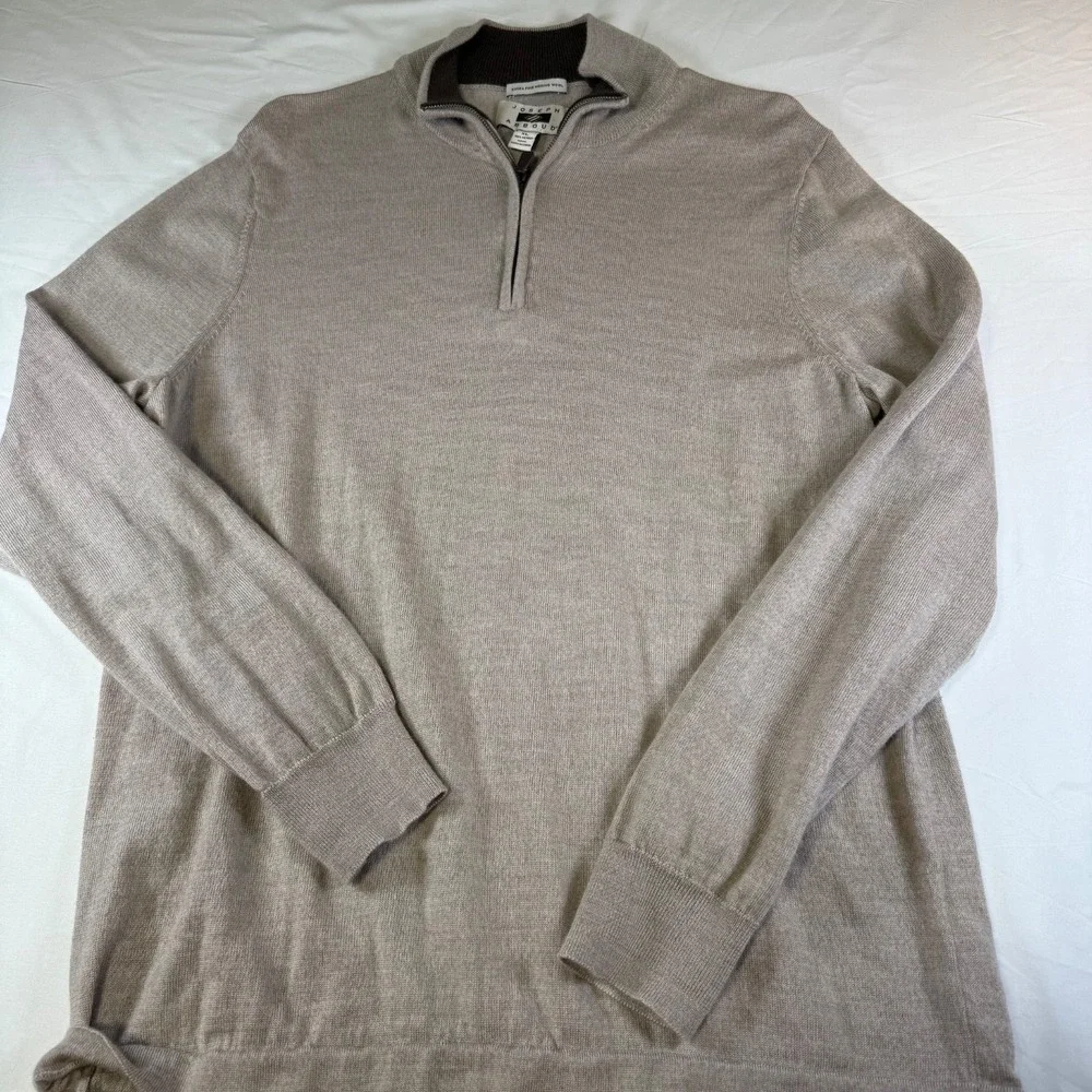 Set of 2 Joseph Abboud 1/4 Zip Sweaters Mens Size XL 100% Extra Fine Merino Wool